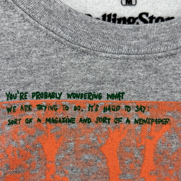 Rolling Stone Magazine Gray and Orange Crewneck Sweatshirt M - Picture 6 of 8